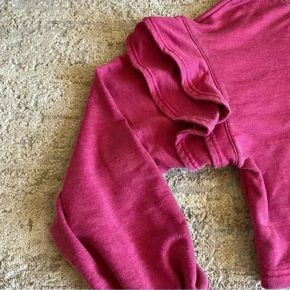 NWT 7 For All Mankind Pink Cotton Cropped Oversized Sweater Top Stretch: Small - Picture 3 of 9